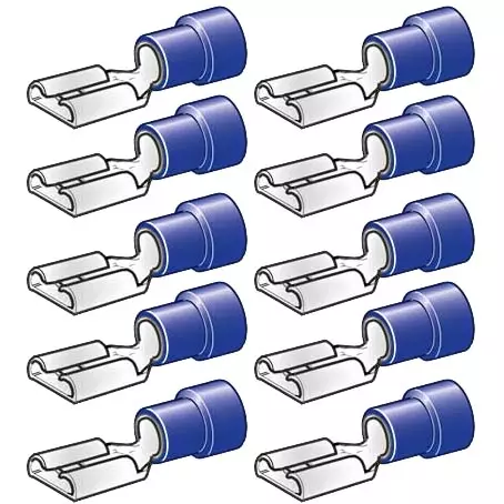 lattaliittimet 6,3mm 10kpl sininen - Abikot - 6438255200373 - 1