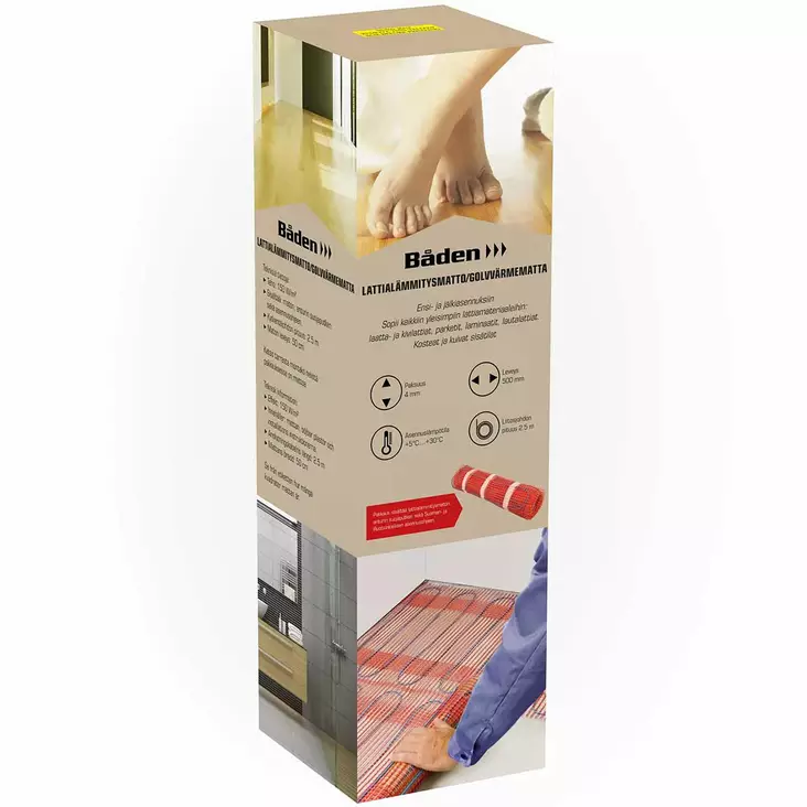 Lattialämmitysmatto 2m2 - Lattialämmityskaapelit ja komponentit - 6438152090183 - 1