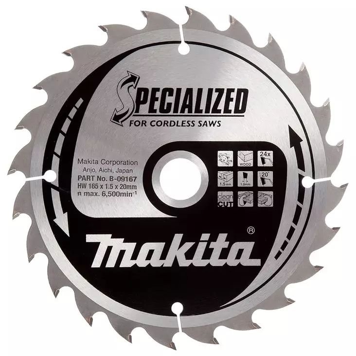 Makita sirkkelinterä 165 mm 24h - Sirkkelinterät - 088381421713 - 1