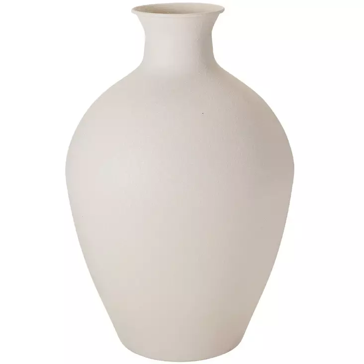 Valkoinen metallimaljakko 46 cm - Maljakot ja tarjottimet - 8721461043543 - 1