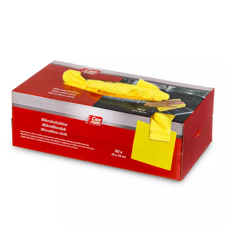 auton kiillotus liina mikrokuitu 30kpl - Mikrokuituliinat ja pölyhuiskat - 6410413206953 - 1