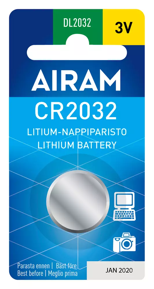 Nappiparisto CR2032 litium 3V - Erikoisparistot ja nappiparistot - 6435200138163 - 1