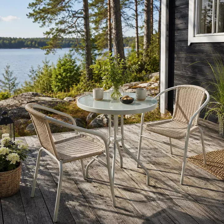 Parvekekalusto pyöreä pöytä bistro - Terassikalusteet - 6438471351613 - 1