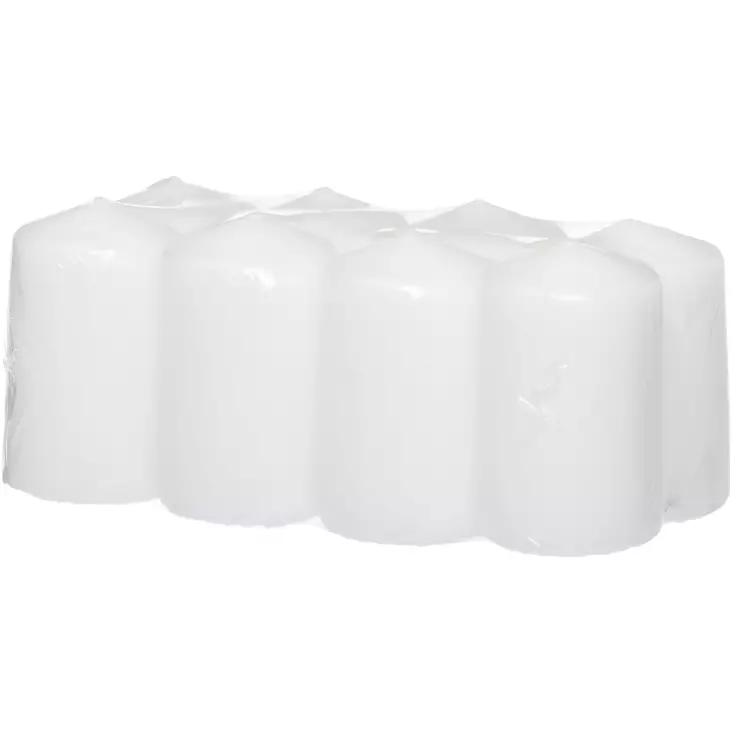 Pöytäkynttilä valkoinen 5x8 cm 8 kpl - Pöytäkynttilät - 6410416490533 - 1