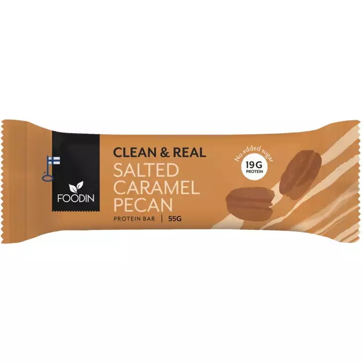 Foodin clean real protein bar salted caramel pecan 55g - Proteiinipatukat - 6430048233063 - 1