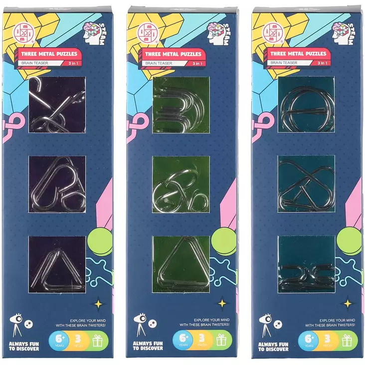 Pulmapelit metallia 3 kpl lajitelma - Pulmapelit ja lautapelit - 6410416478173 - 1