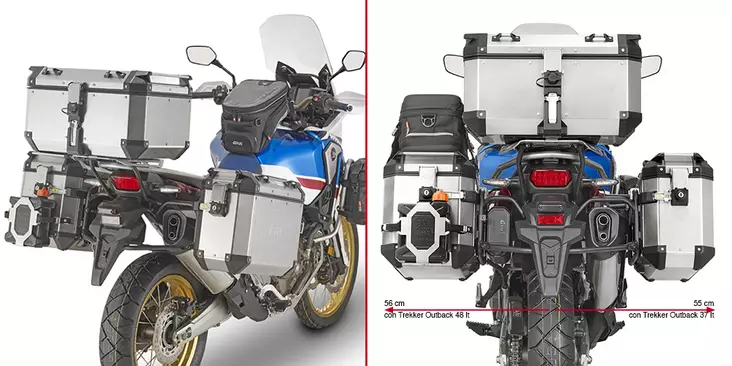 Putkisivutelineet Givi Trekker Outback CRF1000L Africa Twin - Moottoripyörän laukkujen kiinnityssarjat - 6438471334913 - 2