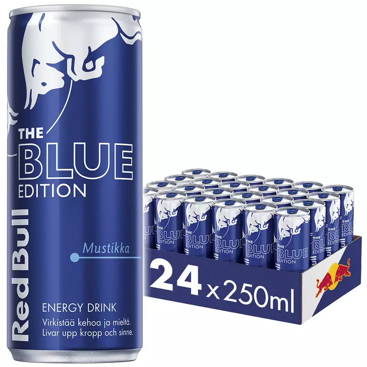 Red bull blue edition mustikka energiajuomaa lavallinen - Energiajuomat - 9002490265823 - 1