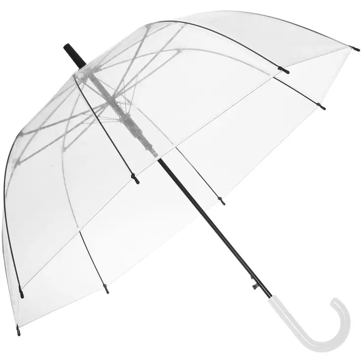 Läpinäkyvä sateenvarjo 89cm valkoinen - Sadesuojat ja hyttyssuojat - 6410416310213 - 1