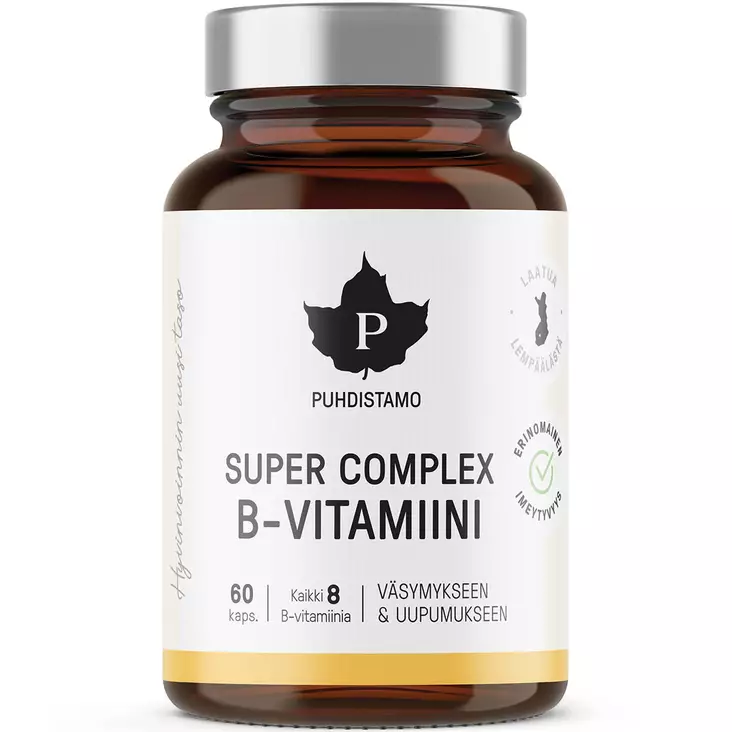 puhdistamo super complex B-vitamiini 60 kapselia - Vitamiinit ja jauheet - 6430039222533 - 1