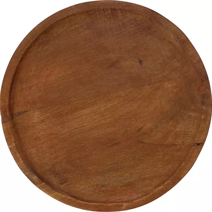Pyöreä puinen tarjotin 28 cm pähkinä - Tarjoilukulhot ja tarjoiluastiat - 8721037534673 - 1