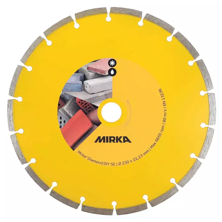 Mirka diy se segmentoitu timanttilaikka 230mm, segmenttirakenne edestä kuvattuna - Timanttilaikat ja betonihiomalaikat - 6416868941623 - 1