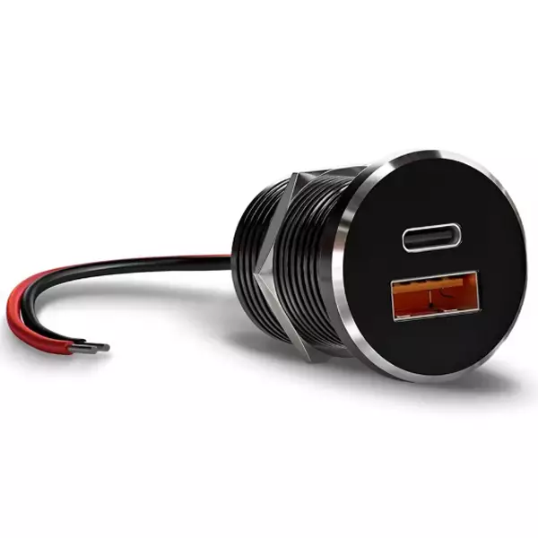 Usb pistorasia 12v 66w usb c pd ja usb a qc - Tupakansytytyspistokkeet ja laturit - 6438471354003 - 1