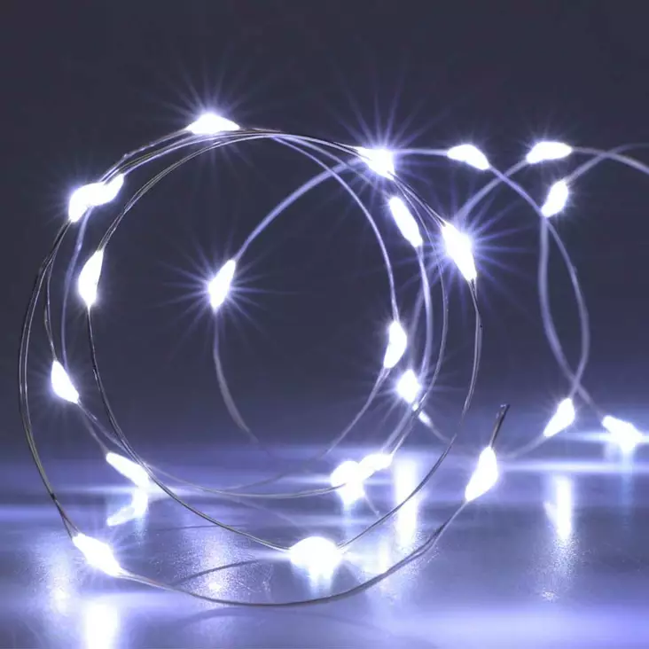 Hopealanka led valkoinen paristoilla - Paristovalosarjat - 8720573662253 - 1