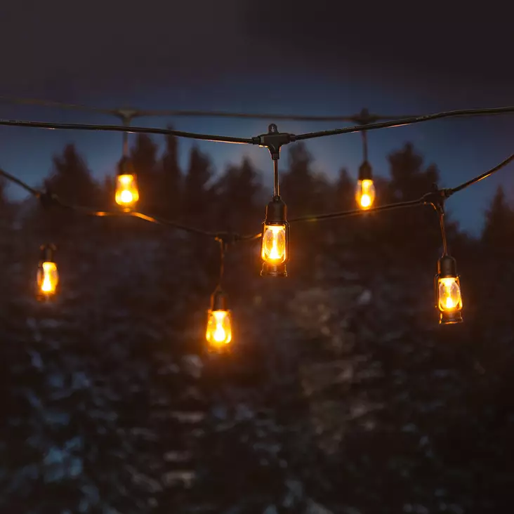 Led valosarja lyhdyt 10 kpl lämmin valkoinen - Valoketjut ulko- ja sisäkäyttöön - 6410416484273 - 1