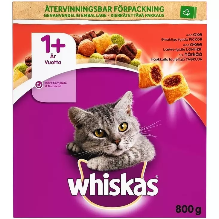 whiskas 1+ häränlihaa - Kissan kuivaruoka - 5900951294013 - 1