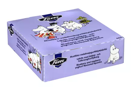 Fazer Moomin lakritsipatukka mustikka-vadelma 30x20g - Patukat - 6416453976764 - 1