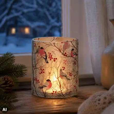 Punatulkku tuikkukuppi - Lyhdyt - 6410416577234 - 2