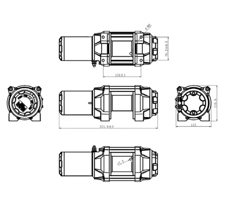 Bronco 2500 lb vinssi ohjaustankokytkimellä - Mönkijän vinssit - 6438235278774 - 3