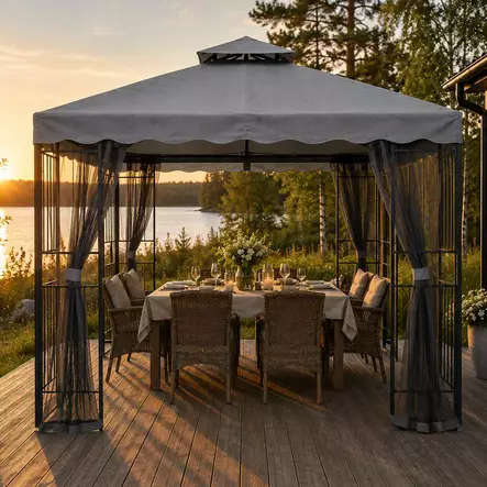 Paviljonki barcelona harmaa - Paviljongit ja pergolat - 6438168065304 - 2