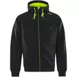 Collegehuppari vetoketjulla 7550 gsm musta neonkeltainen - - - 1