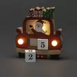 Puinen joulupukki punaisessa autossa päivämääräkuutioilla - Joulukalenterit - 7318303272554 - 2
