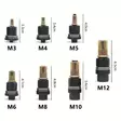 Kierreholkkien asennuspäät m3 m12 - Mutterit ja nyloc-mutterit - 6438471353624 - 2