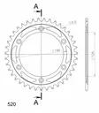 Takaratas Supersprox SU RM125/250/450 40T - Motocrossin ja enduron takahammasarattaat - 6438471310504 - 3