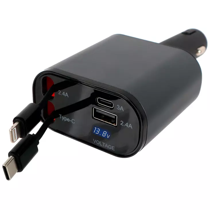 Ax4 autolaturi type c + apple johto - Tupakansytytyspistokkeet ja laturit - 6418536028674 - 1