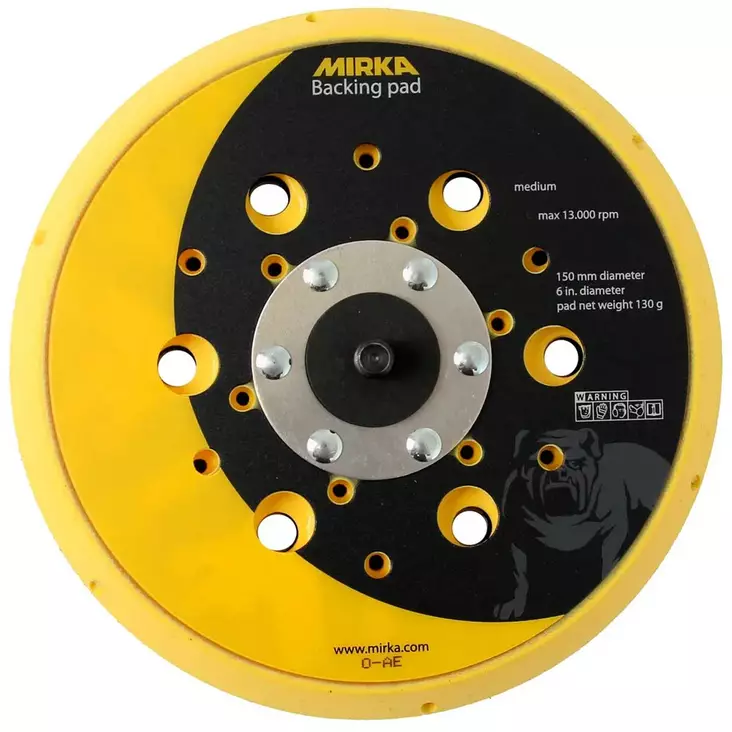 Mirka alustalla net 150mm tarra medium, kuvattu edestä - Hiomatuet - 6416868910384 - 1