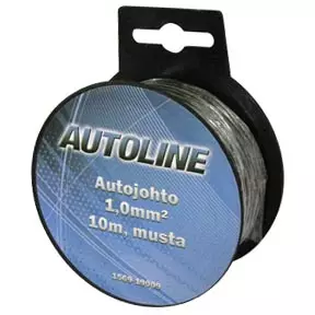 autojohto 1,0mm2 musta autoline - Kaiutinjohdot ja virtakaapelit - 6438255190094 - 1