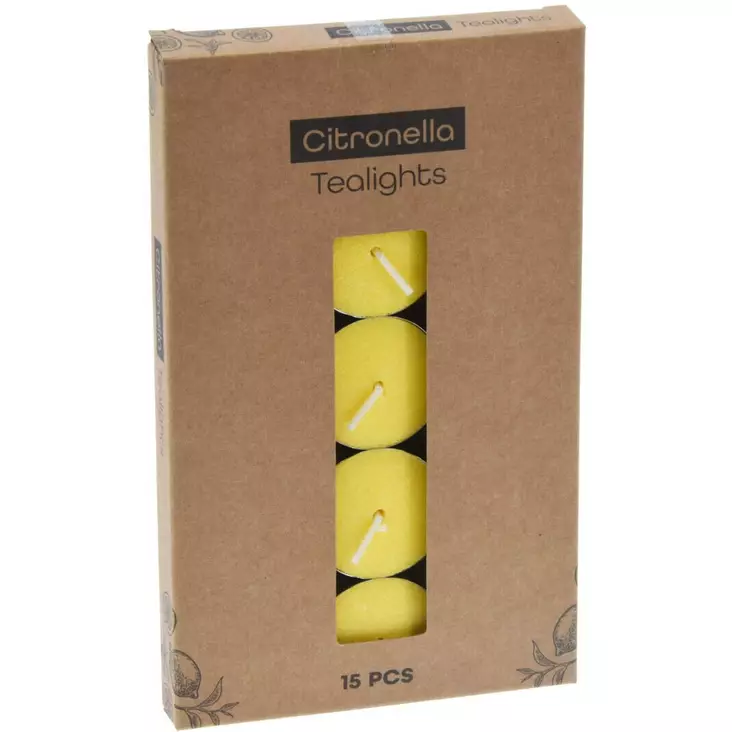 Citronella lämpökynttilät 15 kpl - Lämpökynttilät - 8720573996464 - 1
