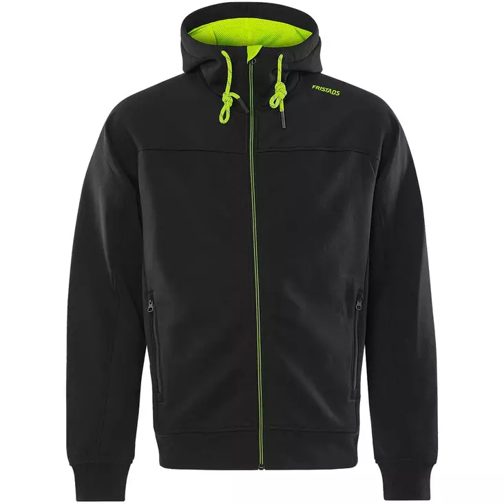Collegehuppari vetoketjulla 7550 gsm musta neonkeltainen - Takit ja paidat - 7322304286084 - 1