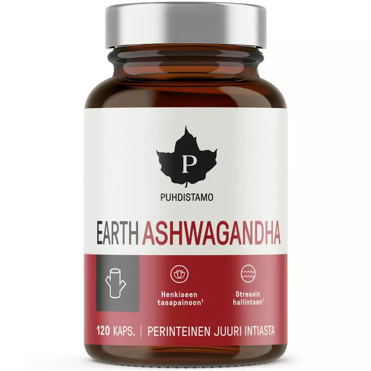 Puhdistamo earth ashwagandga henkiseen tasapainoon ja stressin hallintaan - Vitamiinit ja jauheet - 6430039224674 - 1