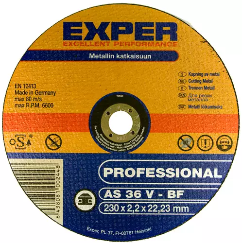 Exper katkaisulaikka metalli 125x2,2x22mm - Kulmahiomakonelaikat 125mm - 6438081002424 - 1