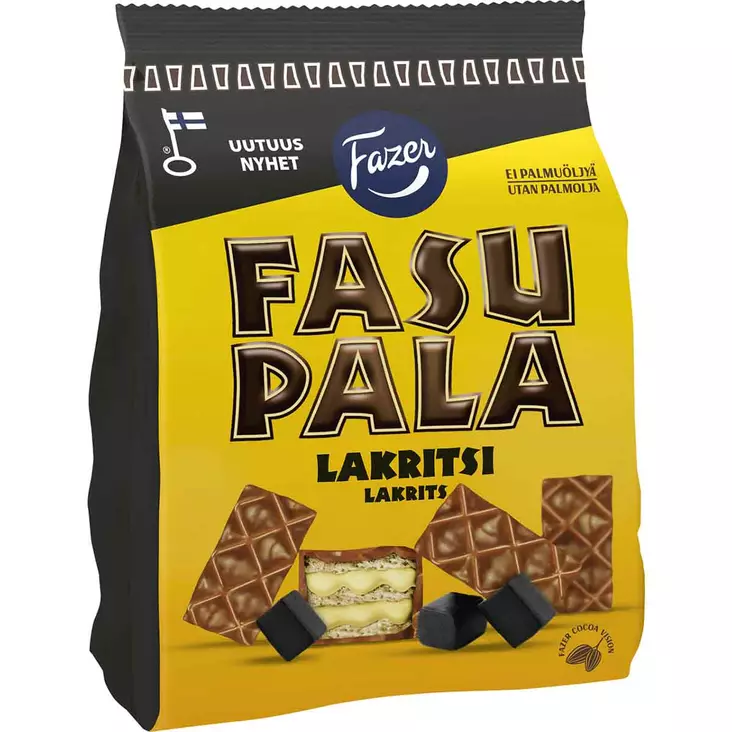 Fazer fasupala lakritsi vohvelikeksit 199 g pakkauksessa - Keksit ja naposteltavat - 6416453077294 - 1