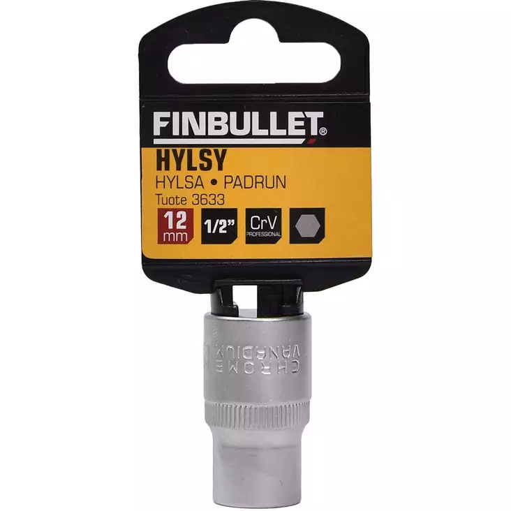 Finbullet kromi vanadium hylsy 12mm - Hylsyt ja konehylsyt - 6438152036334 - 1
