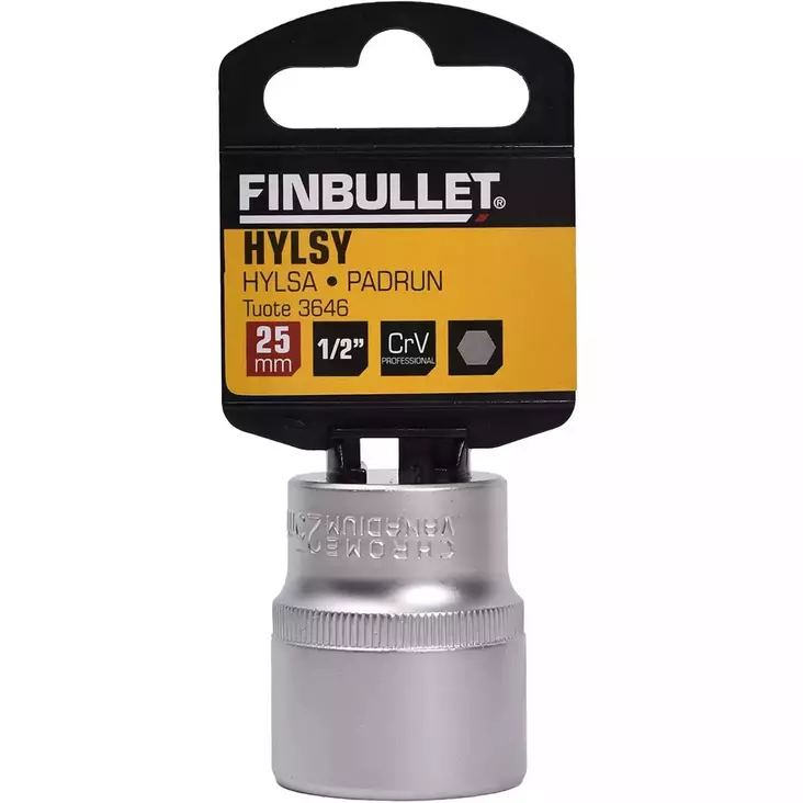 Finbullet 25 mm kromi vanadium hylsy - Hylsyt ja konehylsyt - 6438152036464 - 1