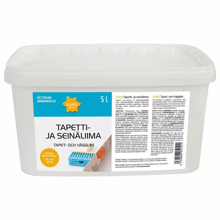 Ilves tapetti ja seinäliima 5l - Puuliimat ja polyuretaaniliimat - 6430026951514 - 1
