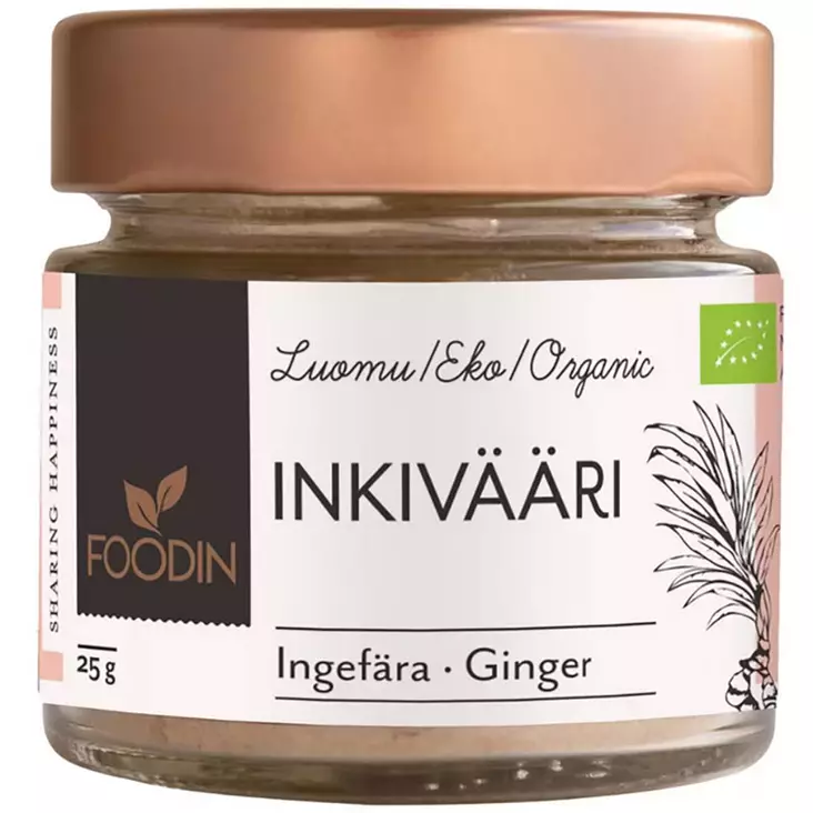 Foodin luomu inkiväärijauhe 25 g - Mausteet - 6430048233384 - 1