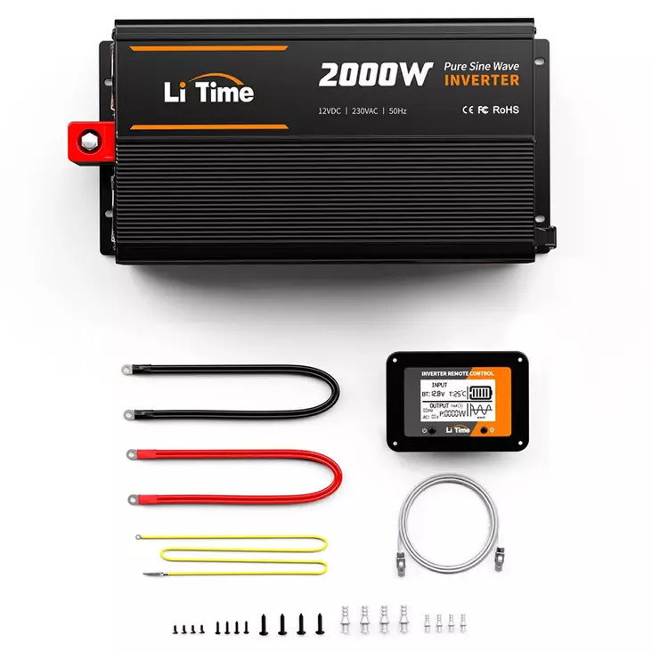 Siniaaltoinvertteri litime 2000w pakkaussisältö - Auton invertterit - 6438471341584 - 1