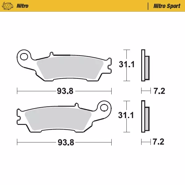 Jarrupalat Yamaha YZ250F eteen Nitro Racing - Motocrosspyörien ja endurojen jarrupalat - 6438471311464 - 2