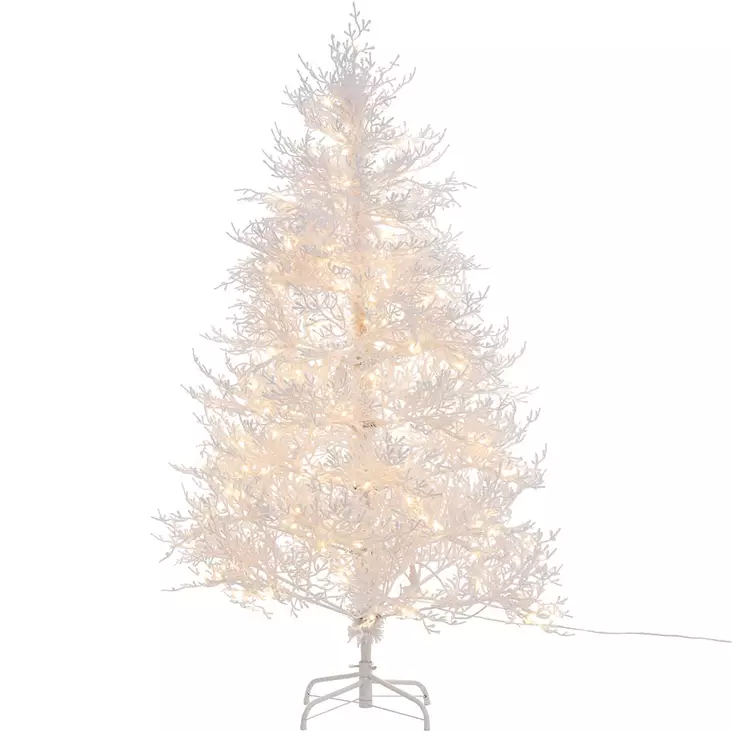 Valkoinen joulukuusi led valoilla 150 cm - Joulukuuset - 6410416508634 - 1