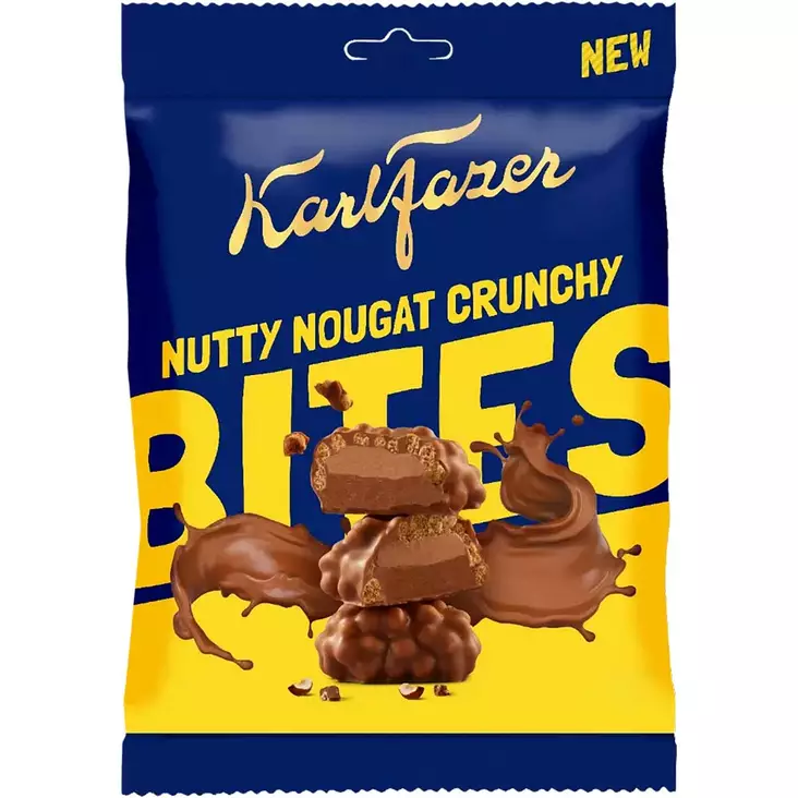 Karl fazer crunchy bites suklaamakeiset pussissa - Karkkipussit - 6416453057234 - 1