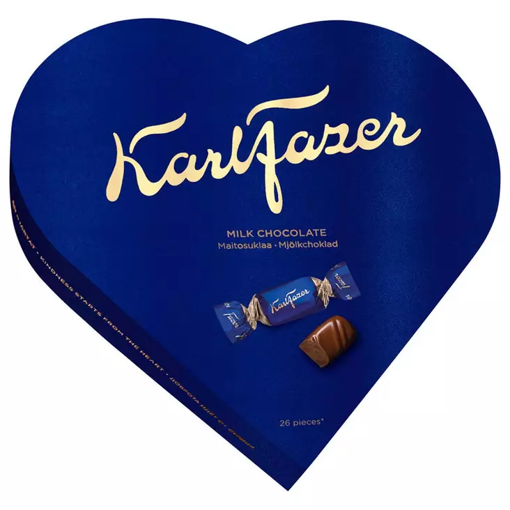 Karl fazer maitosuklaakonvehti 195g sydänrasia - Suklaalevyt ja konvehdit - 6416453053304 - 1