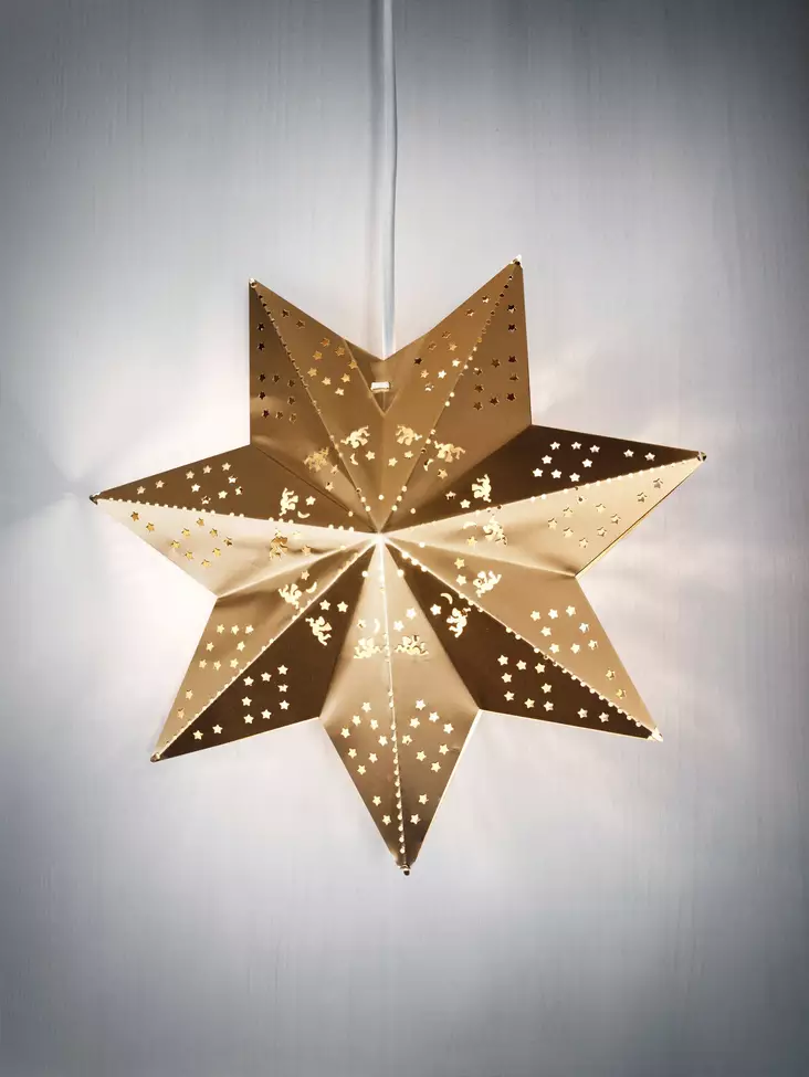 Koristetähti Leena led 30cm messinki - Paperitähdet ja metallitähdet - 6435200213174 - 1