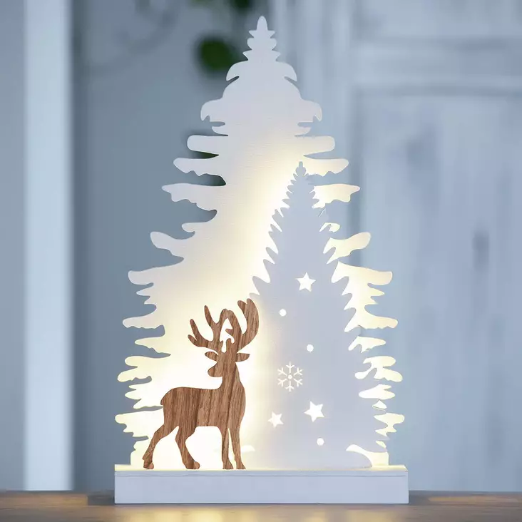 Kaunis poro valokoriste pöydälle - Valokoristeet - 6435200279644 - 1