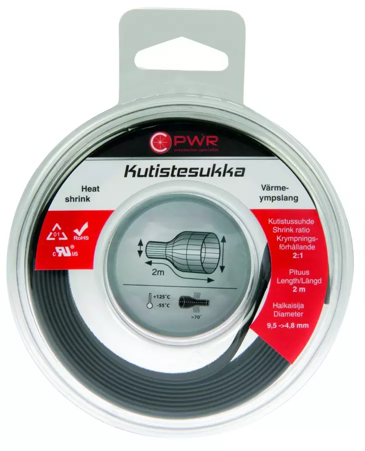 kutistesukka 9,5-4,8mm - Kutistesukat ja yleistarvikkeet - 6438255924644 - 1