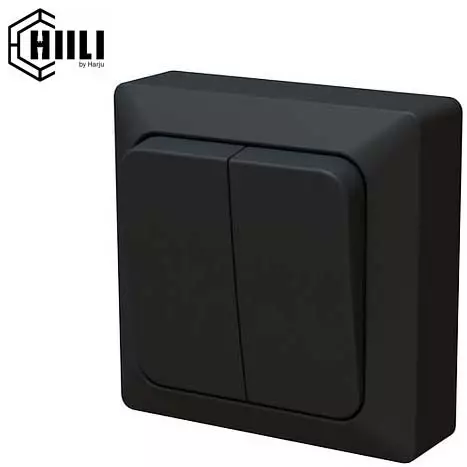 Mattamusta pinta-asennettava kruunukytkin IP20 - Sähkökytkimet ja himmentimet - 6438140197184 - 1