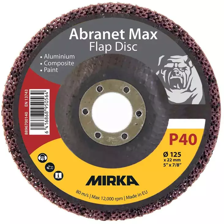 Abranet max flap disc lähikuva, verkkolamellirakenne näkyvissä - Kulmahiomakonelaikat 230mm - 6416868950564 - 1